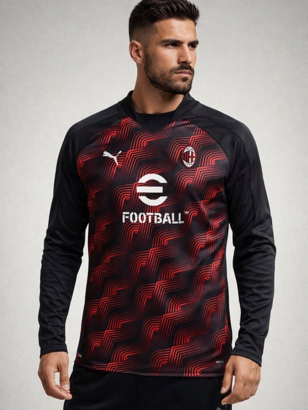 PUMA AC Milan 2023/24 Long Sleeve Training Top Men’s Jersey Sweatshirt Sz XL NWT